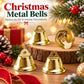 Gold metal open bell trumpet chimes, 45mm, hanging bells with loop and clapper