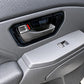 Car inside door handle protective frame, black with red indicator and silver pull