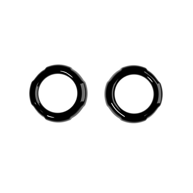 Gloss black circular vent trim rings, pair of adhesive stickers