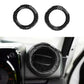 Carbon fiber textured circular vent trim rings, pair of decorative stickers