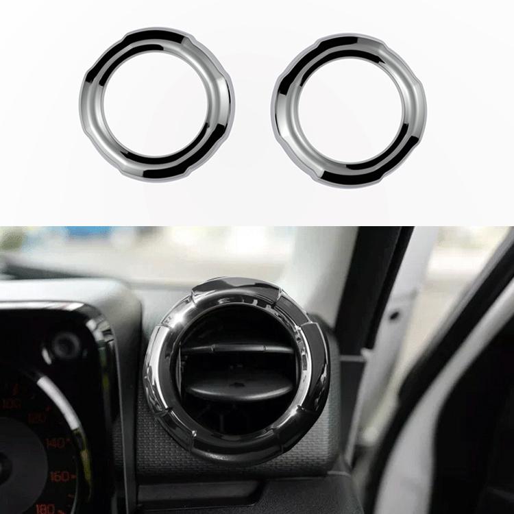 Electroplated chrome circular AC vent trim sticker rings, pair