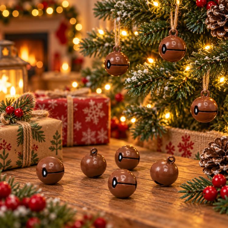 100 PCS/Pack Painted Small Round Bell Charms for DIY Keychains, Pet Accessories and Christmas Decor, 14mm