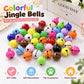 100 PCS/Pack Painted Small Round Bell Charms for DIY Keychains, Pet Accessories and Christmas Decor, 14mm