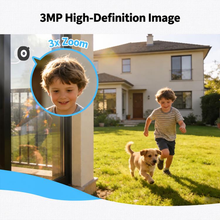 WCM-W40 3MP Glass Mounted Smart WiFi Security Camera, WCM-W40