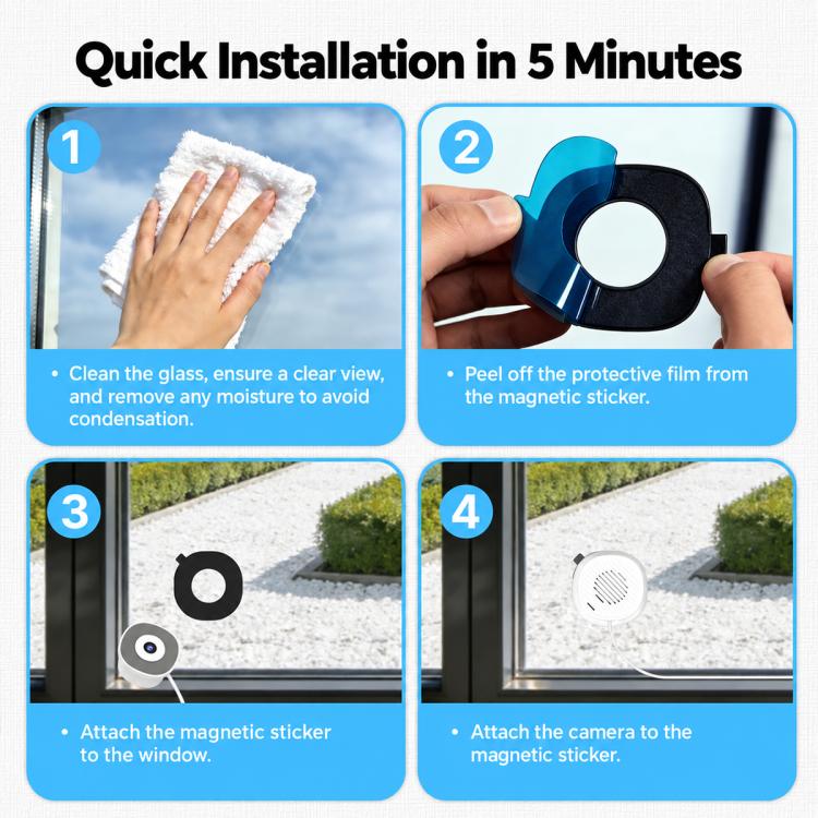 WCM-W40 3MP Glass Mounted Smart WiFi Security Camera, WCM-W40
