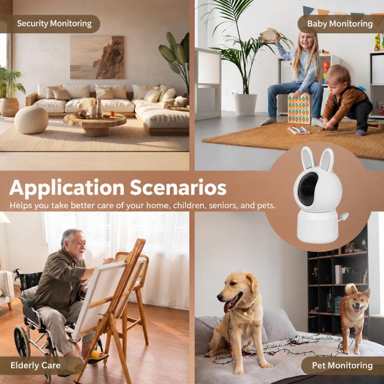 WiFi baby monitor for home monitoring with rabbit camera unit shown