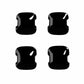 Black door handle cup trim covers, four-piece set with curved cutout design