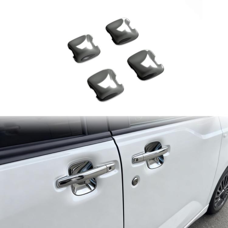 Electroplated mirror door handle cup trim, four-piece chrome-look exterior covers