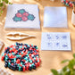 Christmas fuse bead template board with multicolor star design and bead tool