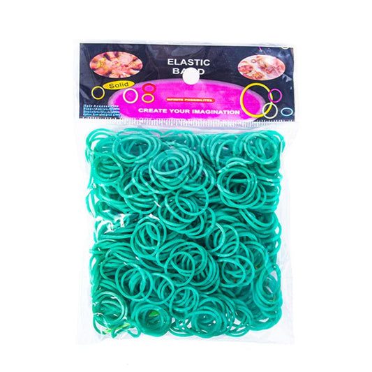 Rubber band bracelet making kit with green elastic bands, 600-piece pack