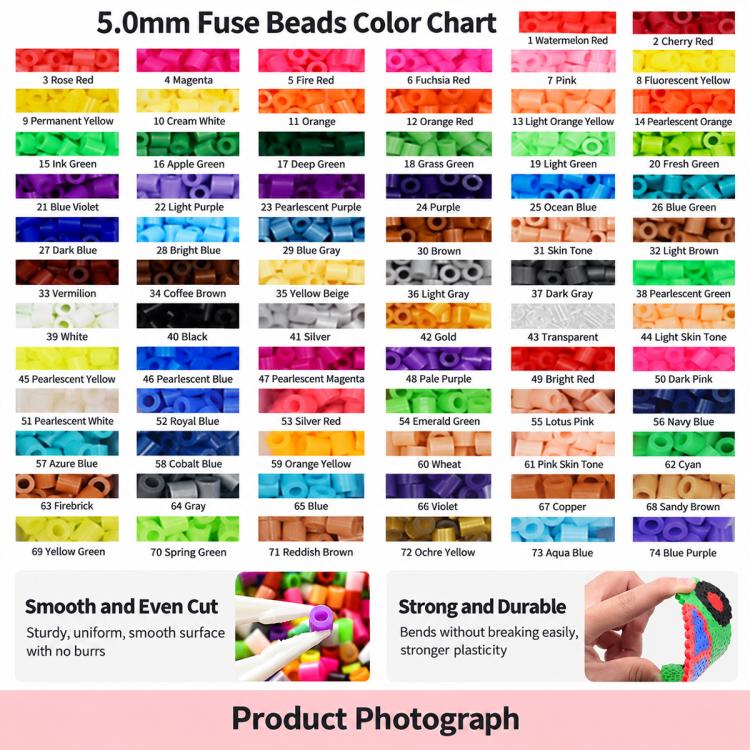 250g/Pack 5mm Fuse Beads 3D Puzzle DIY Refill Pack Approx. 4,000 PCS