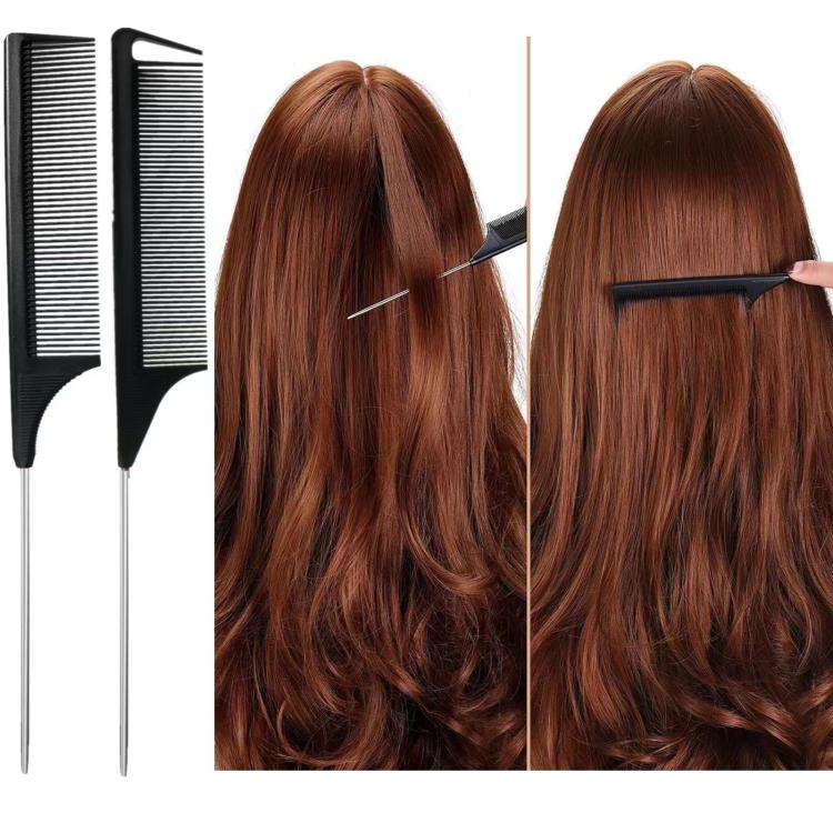 3 PCS/Set Steel-tail Highlight Comb & Topsy Tail Tool for Hair Braiding, Hook Tip, Flat Tip
