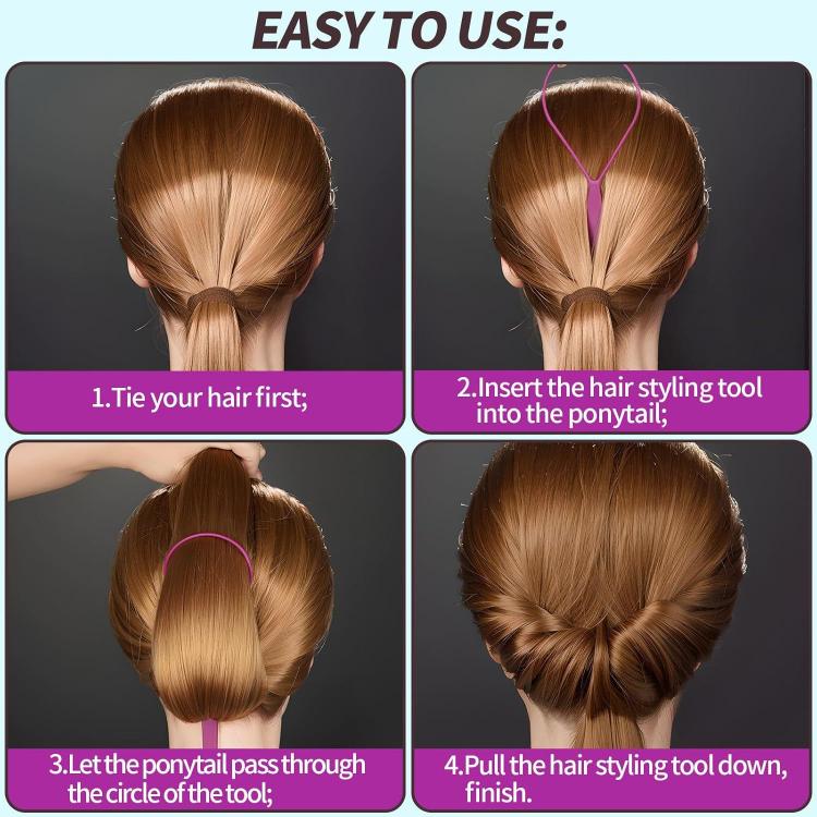3 PCS/Set Steel-tail Highlight Comb & Topsy Tail Tool for Hair Braiding, Hook Tip, Flat Tip