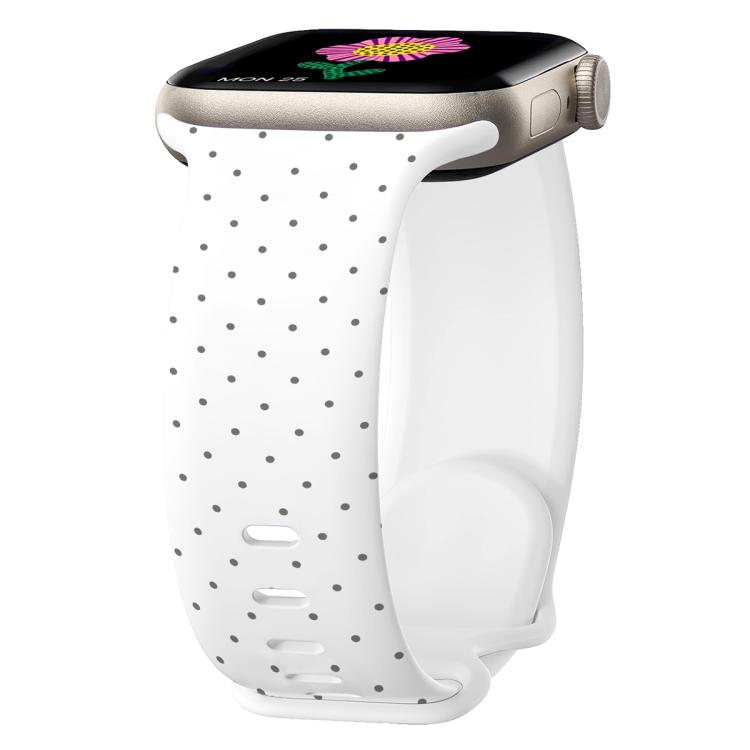 Small Dot Texture Butterfly Clasp Solid Color Silicone Watch Band, For Apple Watch 46mm / 49mm / 45mm / 44mm, For Apple Watch 42mm / 41mm / 40mm / 38mm