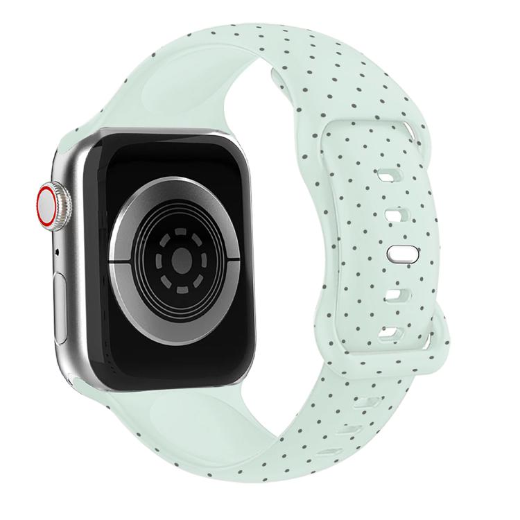 Small Dot Texture Butterfly Clasp Solid Color Silicone Watch Band, For Apple Watch 46mm / 49mm / 45mm / 44mm, For Apple Watch 42mm / 41mm / 40mm / 38mm