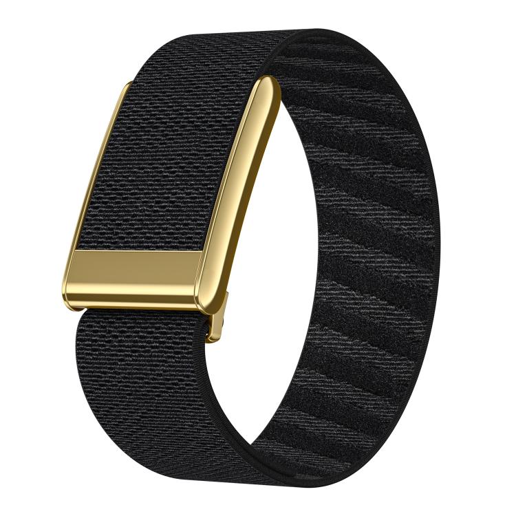 Bright Gold Frame Elastic Force Decorative Design Nylon Watch Band, For WHOOP 5.0 Electrocardiogram, For WHOOP 5.0 Regular
