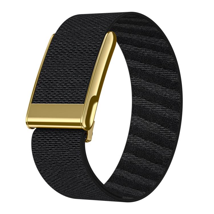 Bright Gold Frame Elastic Force Decorative Design Nylon Watch Band, For WHOOP 5.0 Electrocardiogram, For WHOOP 5.0 Regular