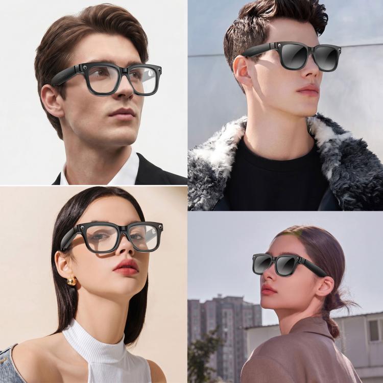 W711 Smart AI Glasses with 8MP HD Camera, BT Call, AI Voice Assistant, AI Translation, Electrochromic Lenses