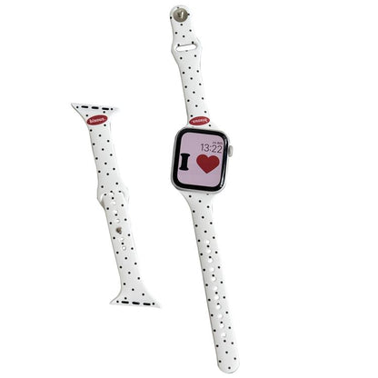 Angled Connector Slim Reverse Buckle Dot Pattern Silicone Watch Band, For Apple Watch 46mm / 49mm / 45mm / 44mm, For Apple Watch 42mm / 41mm / 40mm / 38mm