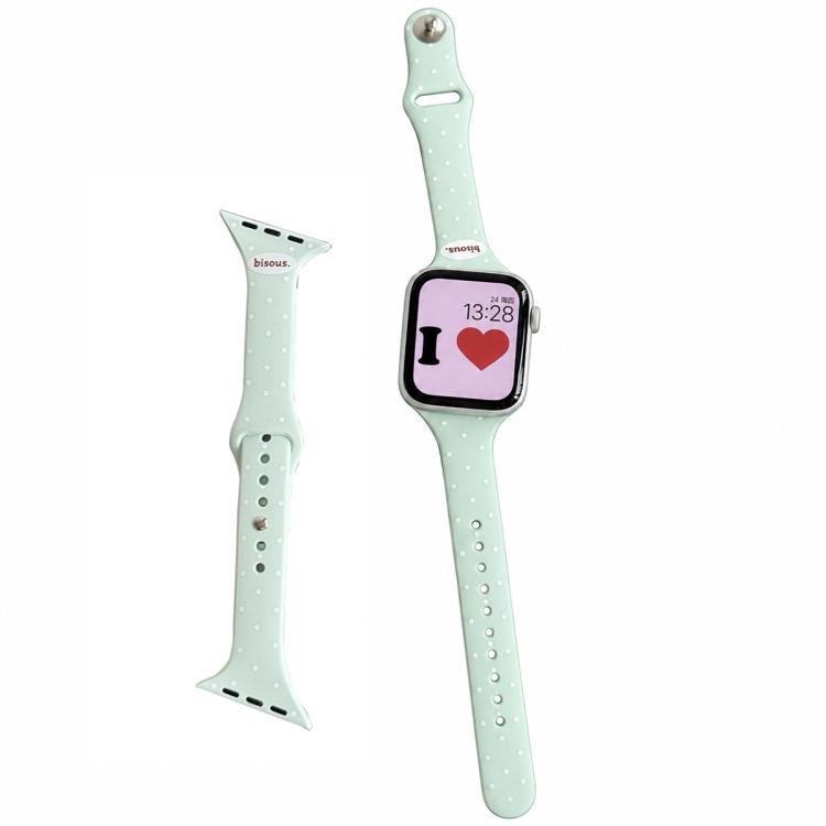 Angled Connector Slim Reverse Buckle Dot Pattern Silicone Watch Band, For Apple Watch 46mm / 49mm / 45mm / 44mm, For Apple Watch 42mm / 41mm / 40mm / 38mm