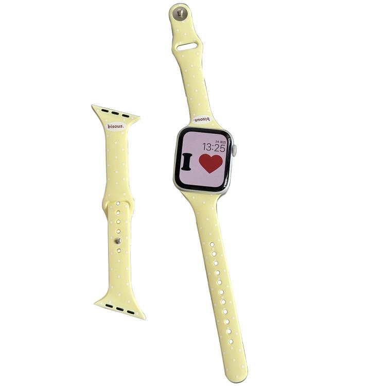 Angled Connector Slim Reverse Buckle Dot Pattern Silicone Watch Band, For Apple Watch 46mm / 49mm / 45mm / 44mm, For Apple Watch 42mm / 41mm / 40mm / 38mm