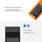 Orange-backed handheld intelligent terminal with rear battery panel and NFC/RFID marking
