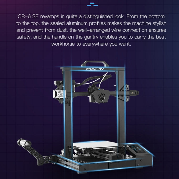CREALITY CR-6 SE 350W Intelligent Leveling-free DIY 3D Printer, Print Size : 23.5 x 23.5 x 25cm, EU Plug, CR-6 SE