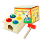 Wooden percussion knocking table with mallet and printed packaging box