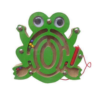 Children Puzzle Toy Wooden Magnetic Small Size Animal Maze, Frog, Duck, Fish, Owl, Ladybug, Tortoise, Monkey, Apple, New Small Fish, Starfish, New Apple, Snail