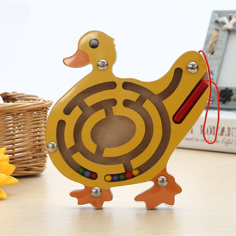Children Puzzle Toy Wooden Magnetic Small Size Animal Maze, Frog, Duck, Fish, Owl, Ladybug, Tortoise, Monkey, Apple, New Small Fish, Starfish, New Apple, Snail