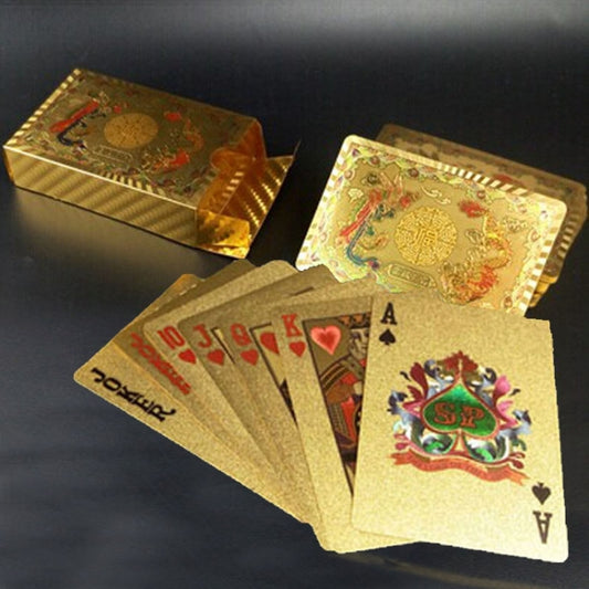 Creative Frosted  Back Texture Plastic From Vegas to Macau Playing Cards Texas Poker Novelty Collection Gift, Golden Dragon and Phoenix Paper Box, Gold Double Dragon Kung Hei Fat Choy Paper Box, Golden Tattice Paper Box, Golden Dollar Paper Box        ...