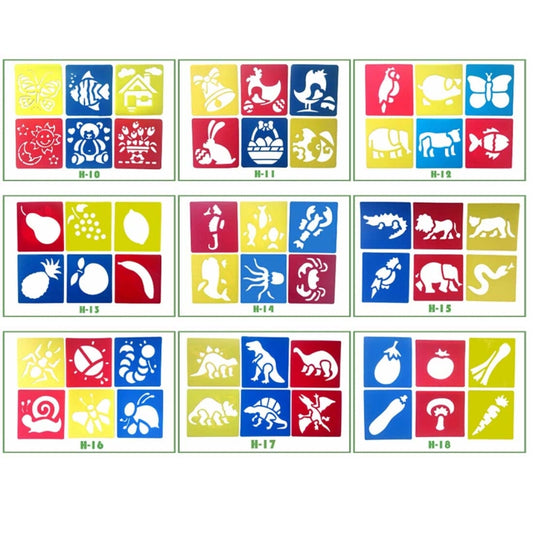 2 Sets (6 PCS / Set ) Children Plastic Painting Drawing Template Stencil Kids Toy, Random Style Delivery, 2 Sets Drawing Template