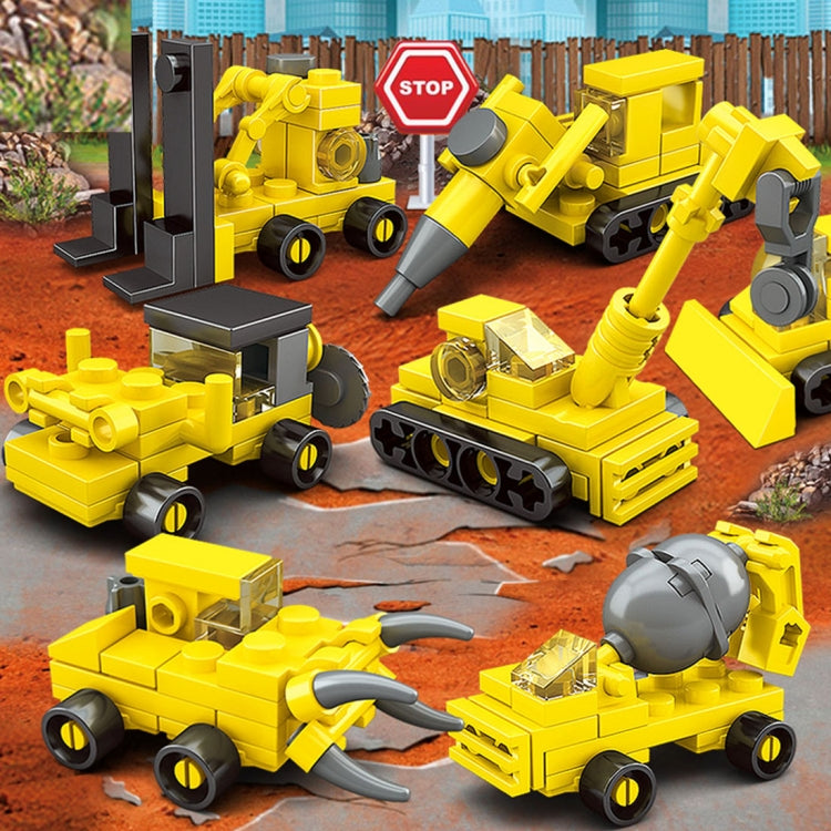Yellow wheeled tank and armored truck building blocks with gray gun and red details