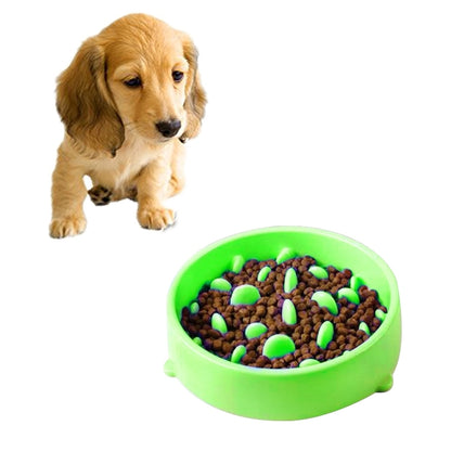 Pet Bowl Preventing Choking PP Bowl, Round Pink, Round Green