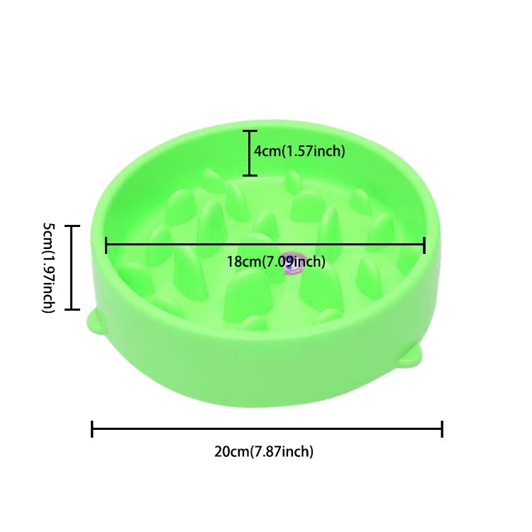 Pet Bowl Preventing Choking PP Bowl, Round Pink, Round Green