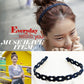 Hollow braid hair hoop headbands in mixed patterns, shown with a dark and a black style.