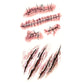 Temporary wound scar tattoo stickers set with stitched cuts, scratches, and scars