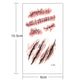 Wound scar tattoo stickers sheet, S-165: stitched cuts, scratches, and scars (10.5cm)