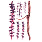 Temporary tattoo sticker sheet with stitched scars, cross marks, and red cut wounds