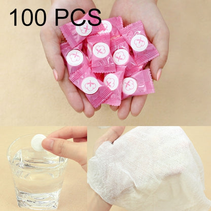 Pink disposable travel face towels, candy-style compressed cotton wipes (100 pcs)