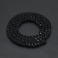 Black single-row crystal loop necklace with round stone settings