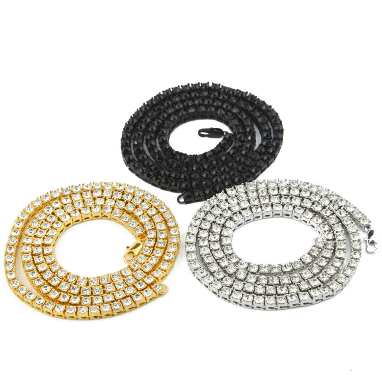Assorted rhinestone chain necklace set in black, gold, and silver tones