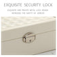 Jewelry storage cabinet with metal security lock on front drawer