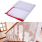 White stair safety net with red edging, braided balcony child safety mesh