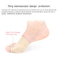 Beige foot toe sleeve with split toe design and protective ring-shaped cushion.