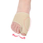 Beige big toe brace sleeve wrapping the front of the foot with padded support.