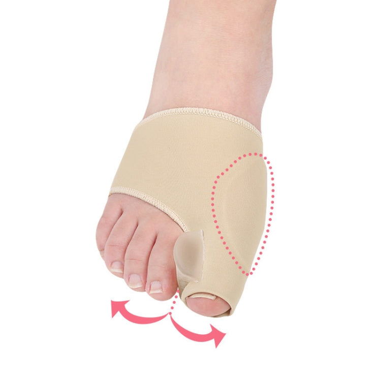 Beige big toe brace sleeve wrapping the front of the foot with padded support.