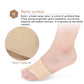 Beige toe thumb protector sleeve with textured knit, worn on the big toe, size S