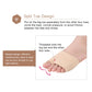 Beige split toe forefoot protector worn over big toe area, soft padded support
