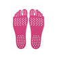 Pink anti-slip summer sandal insole pair with perforated dot grip pattern